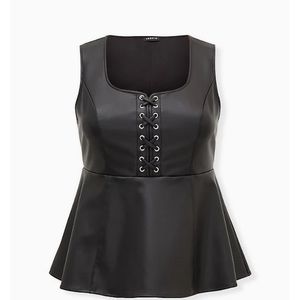 Torrid size 1 -Peplum leather vest